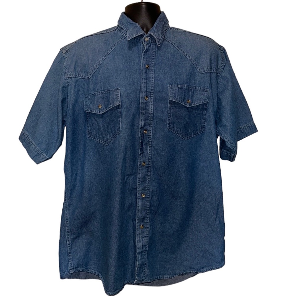 Vintage ROCK CREEK RANCH  Denim Snap Front Shirt~XL